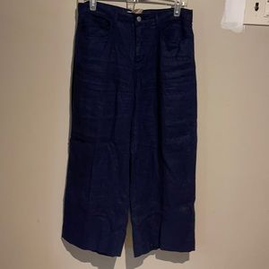 L’agence navy linen trouser